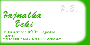 hajnalka beki business card